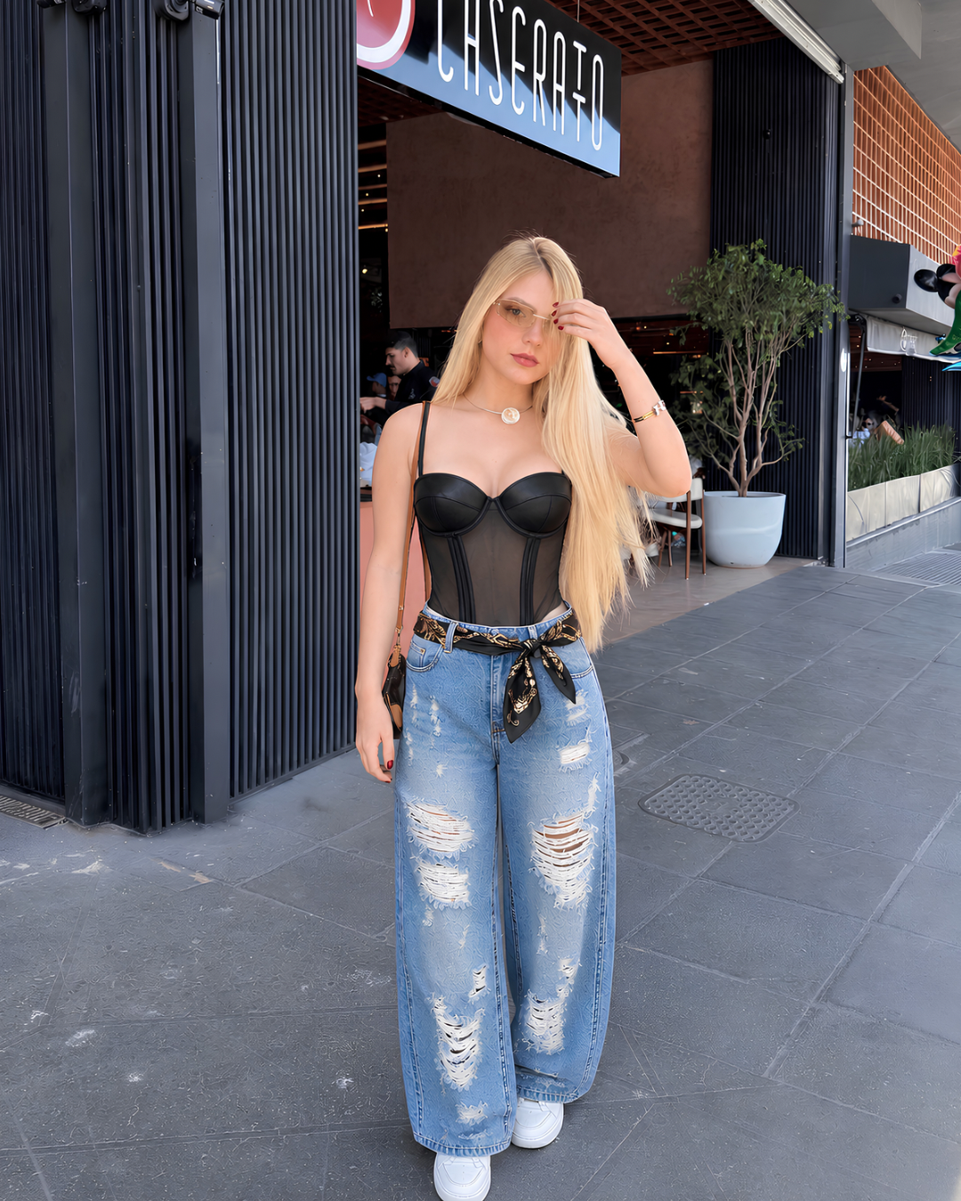 Combo Jean rotos + body Valentina