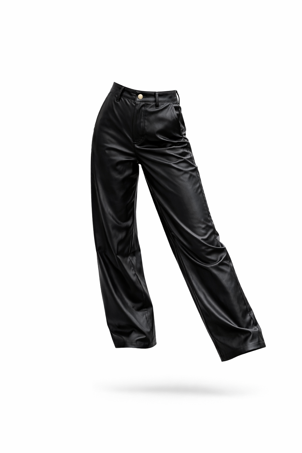 Pantalon wide leg cuero