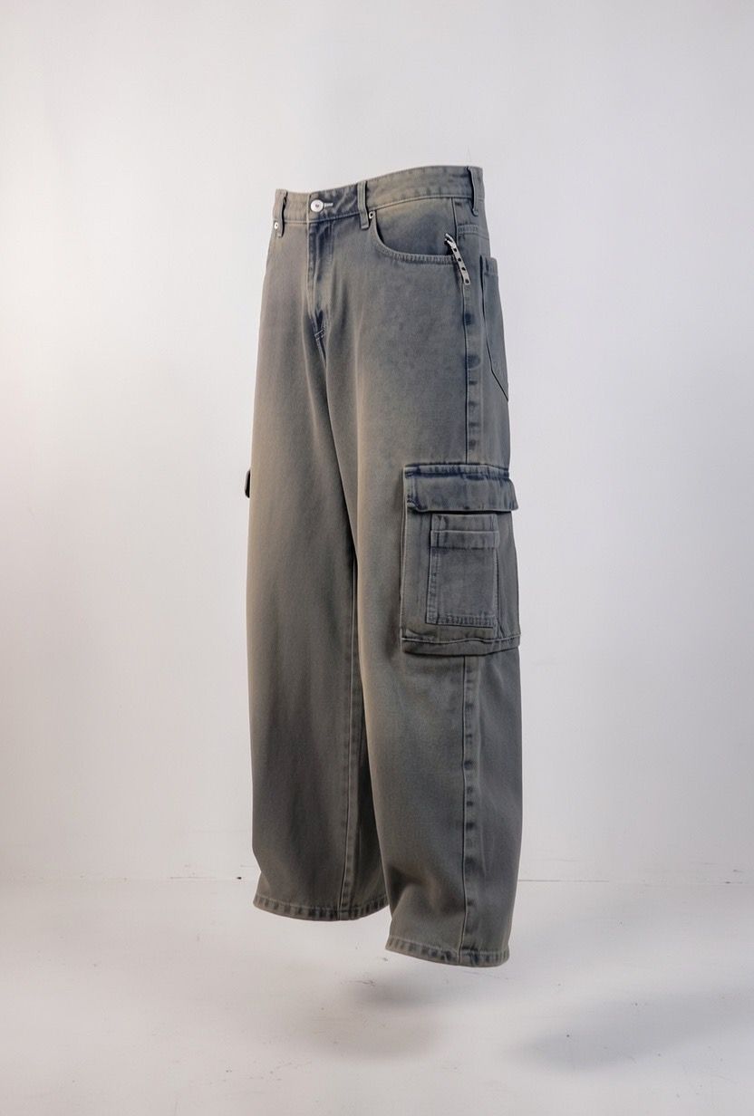 Jean cargo gris