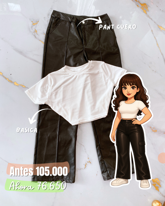 Combo tshirt + pant cuero