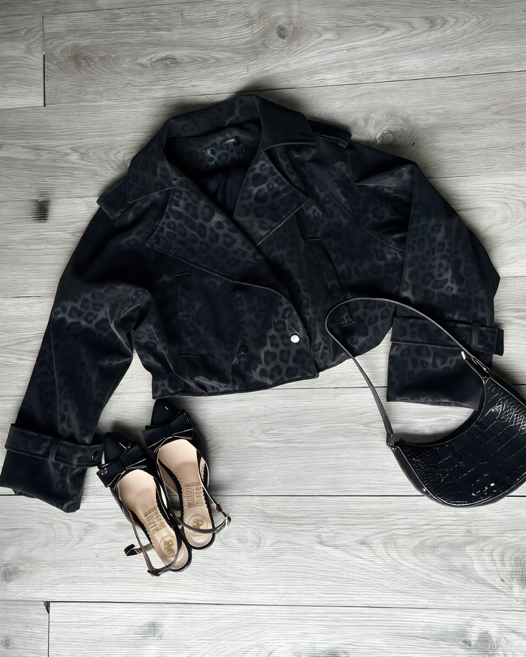 Chaqueta cuero leopardo