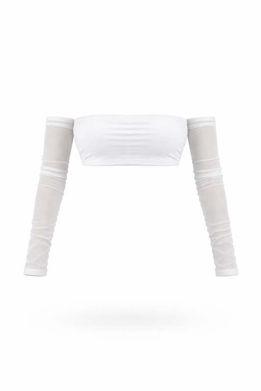 Top straple mangas en malla