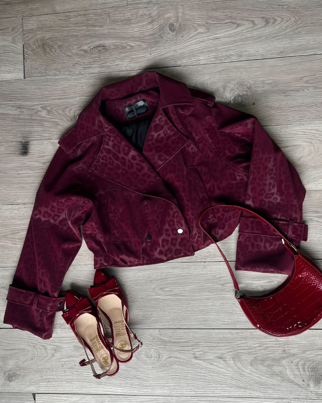 Chaqueta cuero leopardo