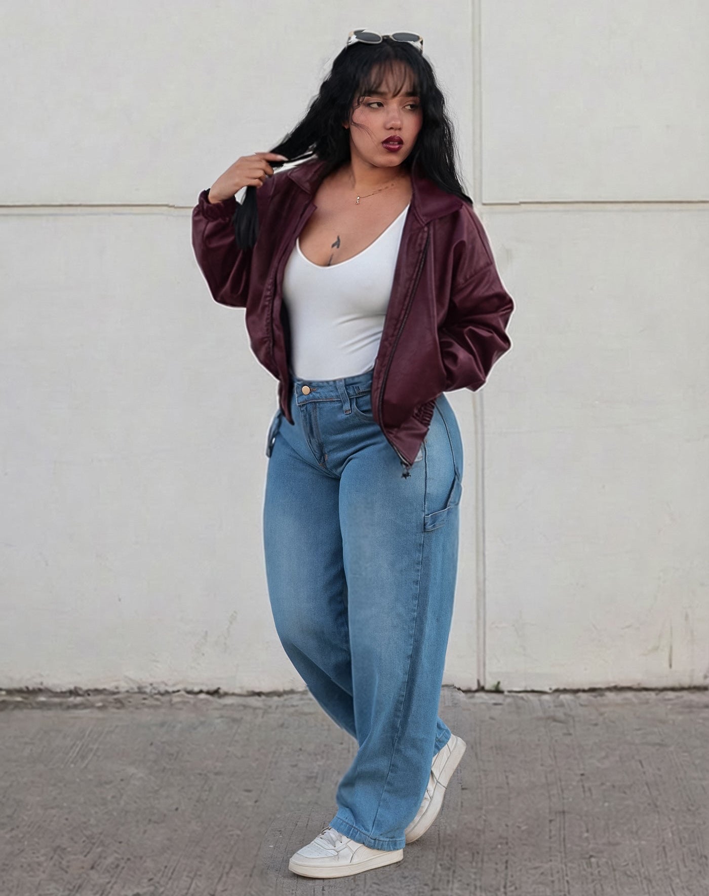 Combo jeans + chaqueta + body