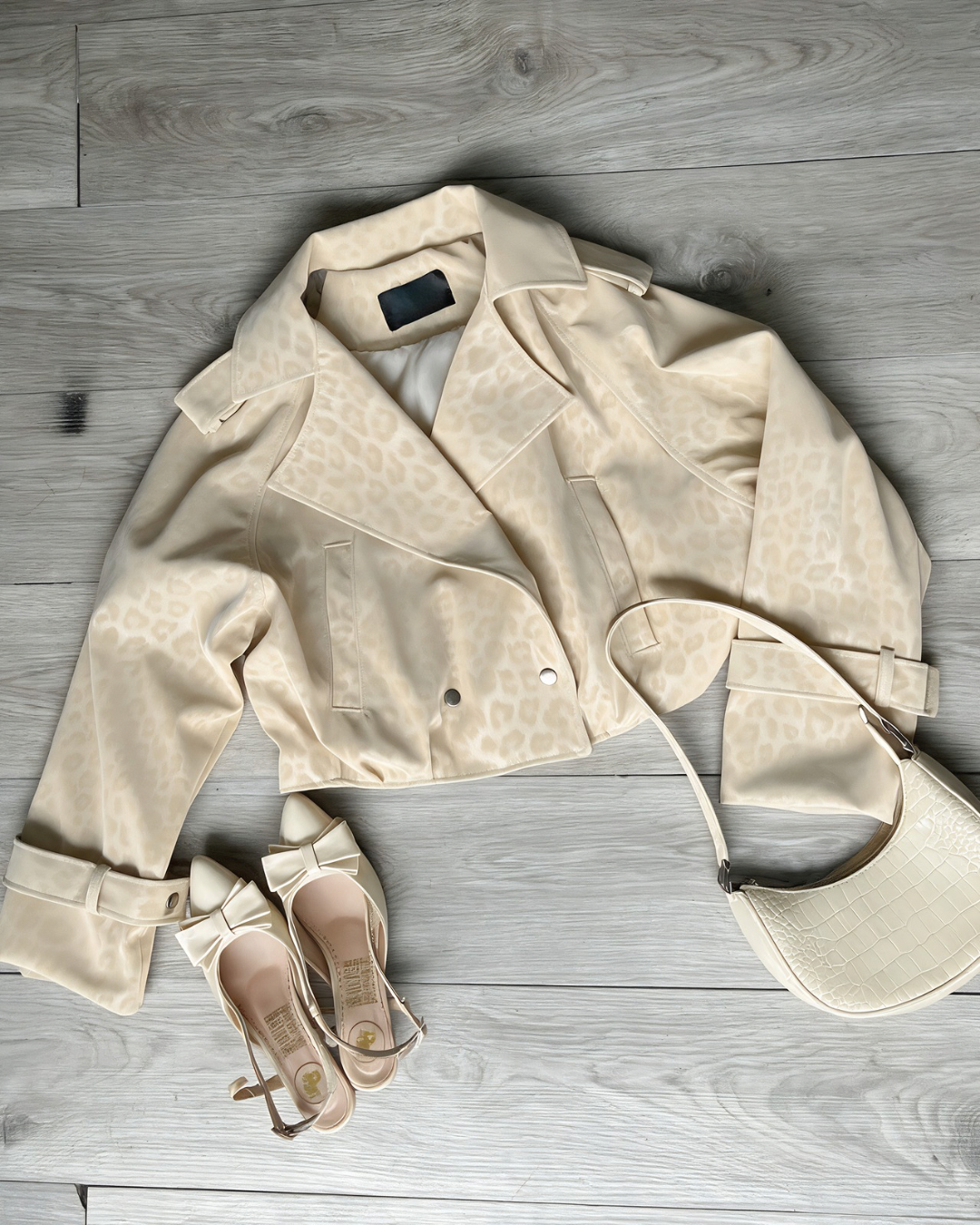 Chaqueta cuero leopardo