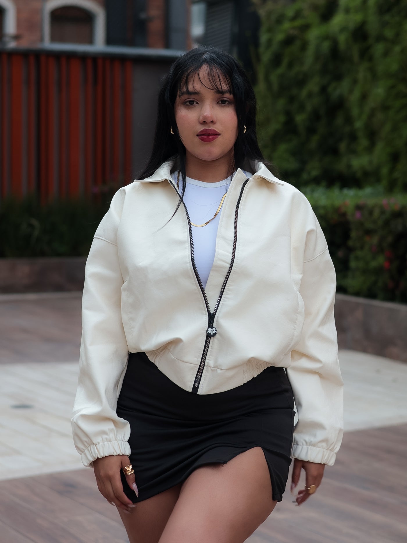 Falda + top + chaqueta