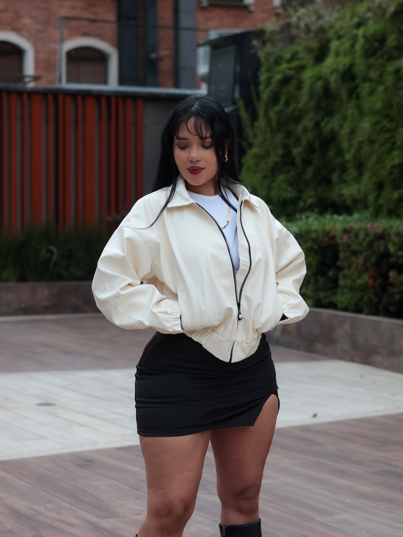 Falda + top + chaqueta