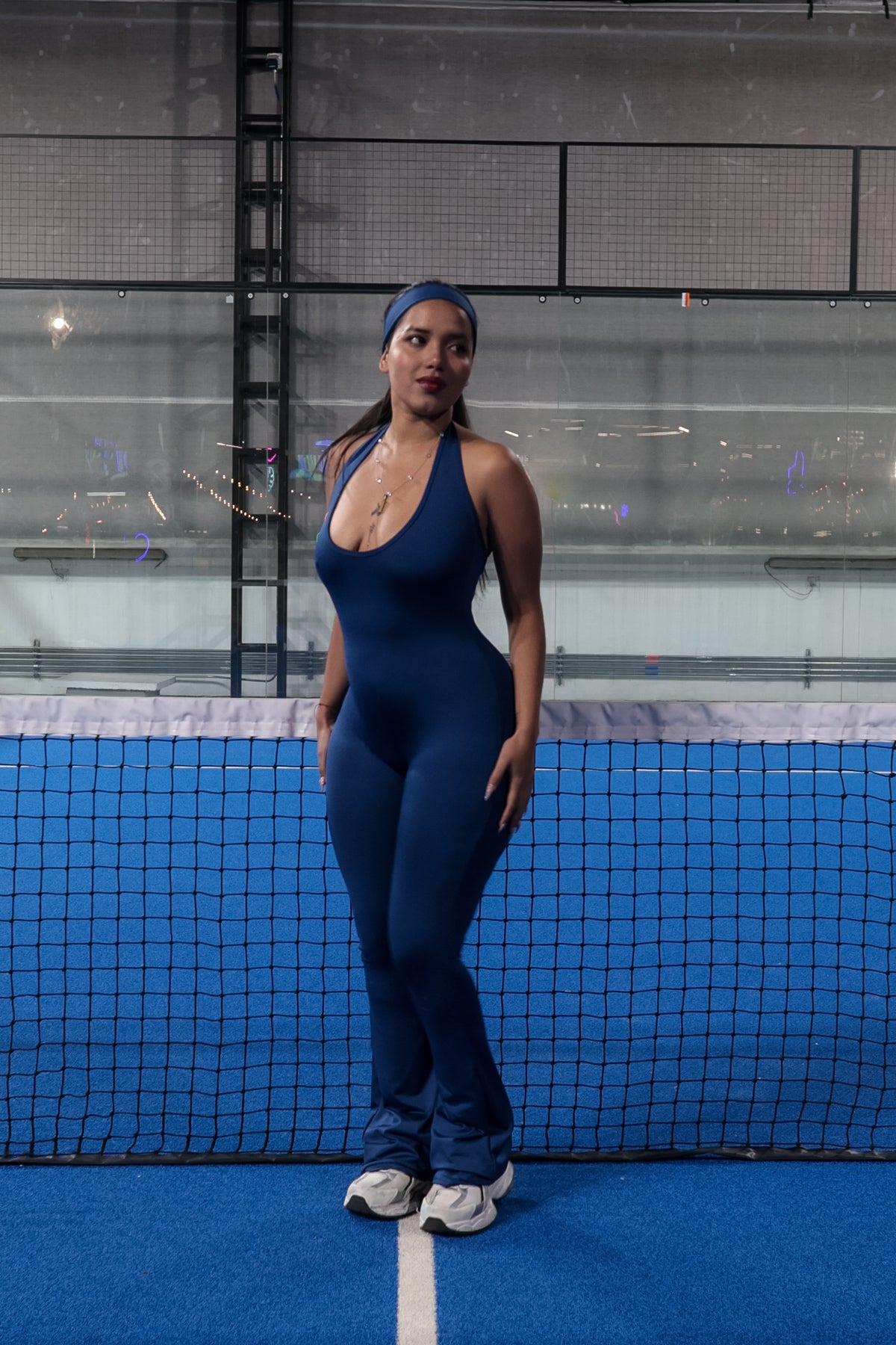 Enterizo deportivo bota campana con escote