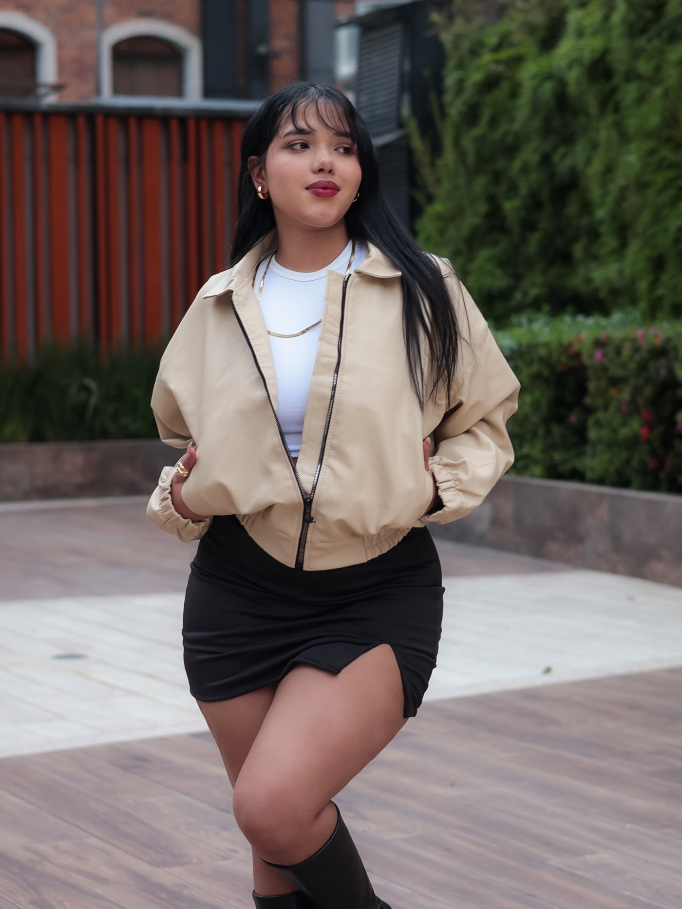 Falda + top + chaqueta