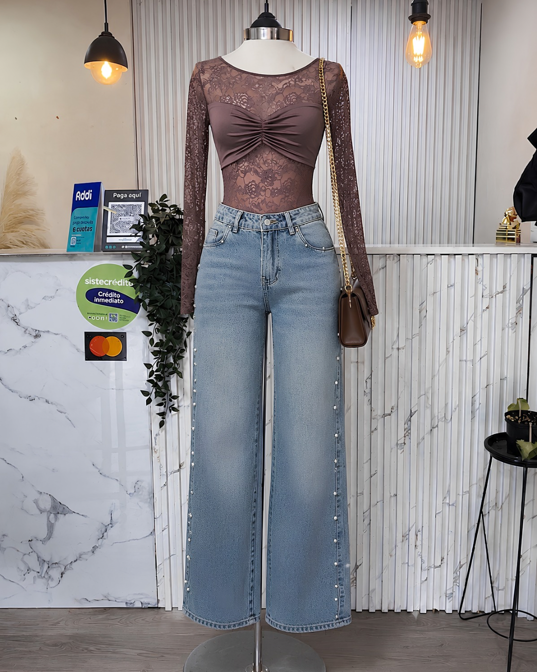 Combo Jean perlas + Body Julieta