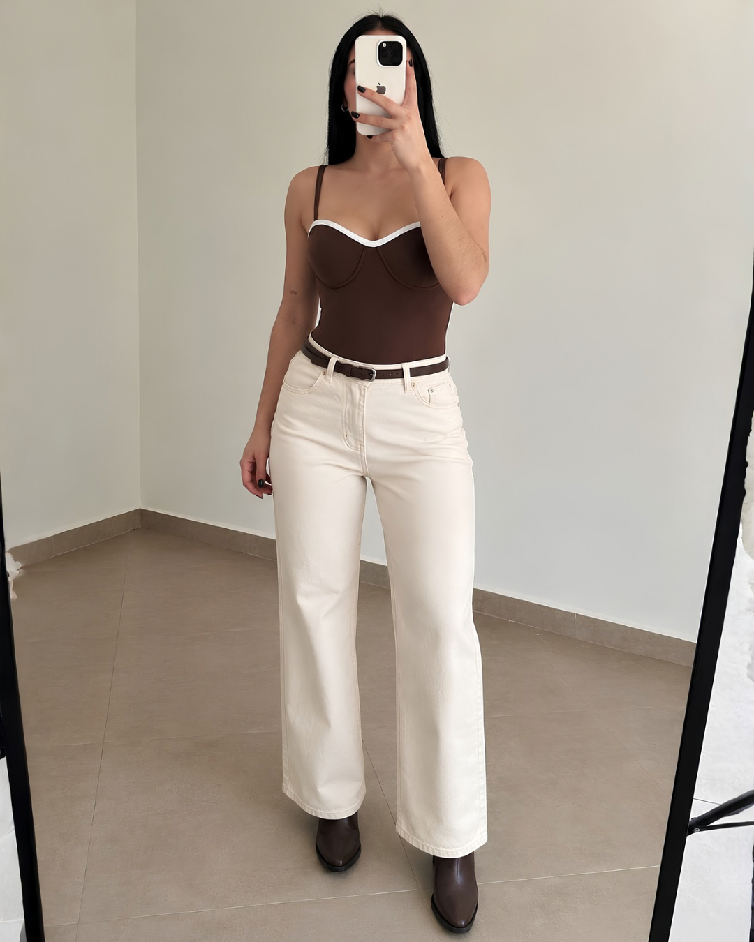 Combo Jean crema + body Amelia