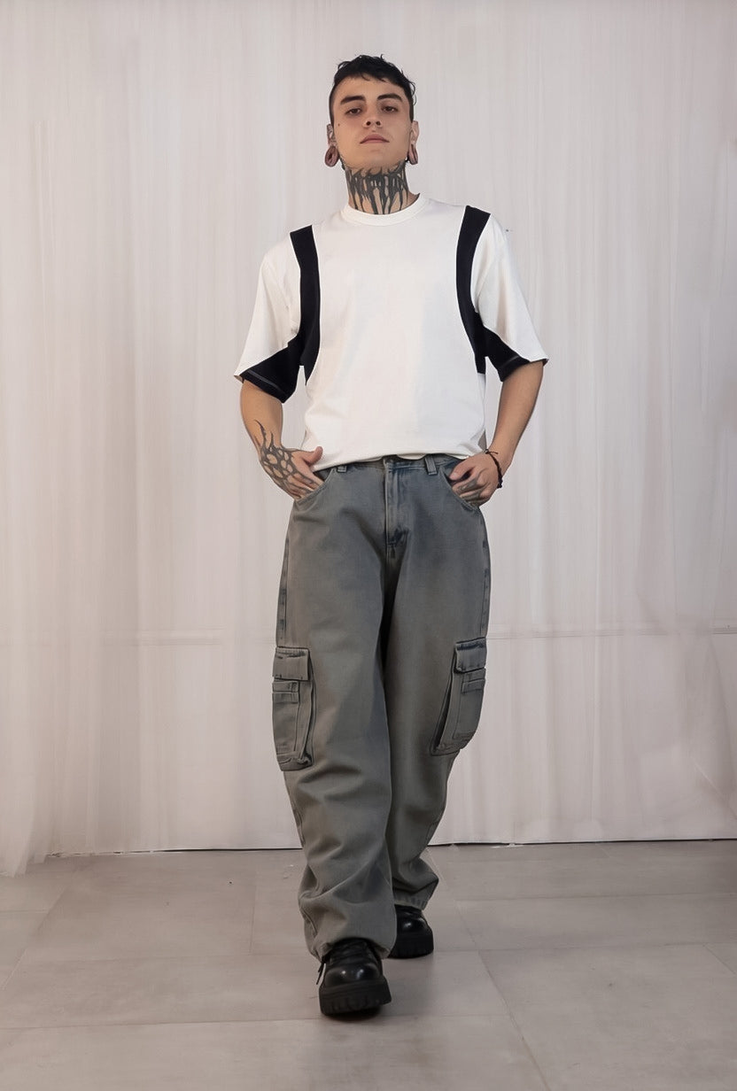 Jean cargo gris
