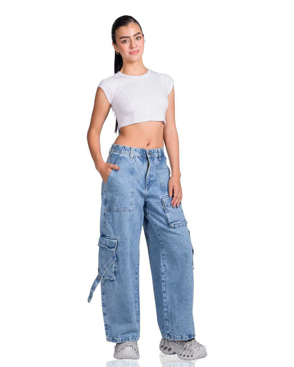 jean cargo + top