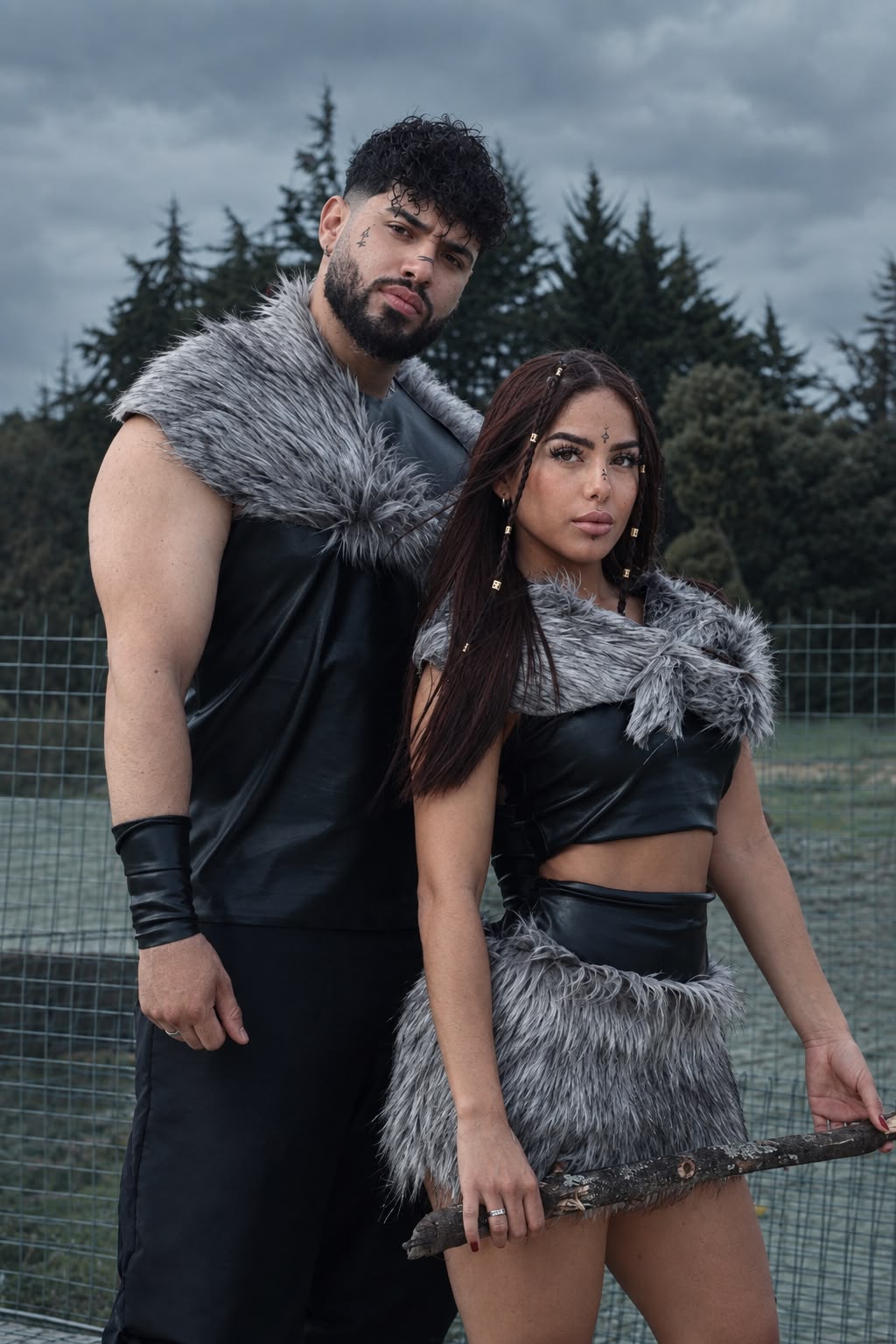 Disfraz Vikingo Caballero gris