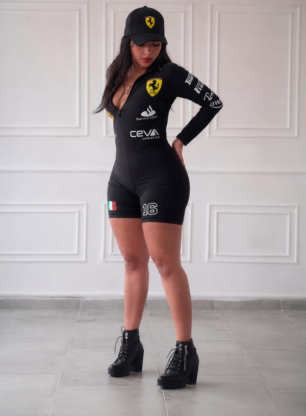 Disfraz Enterizo Ferrari F1 Negro