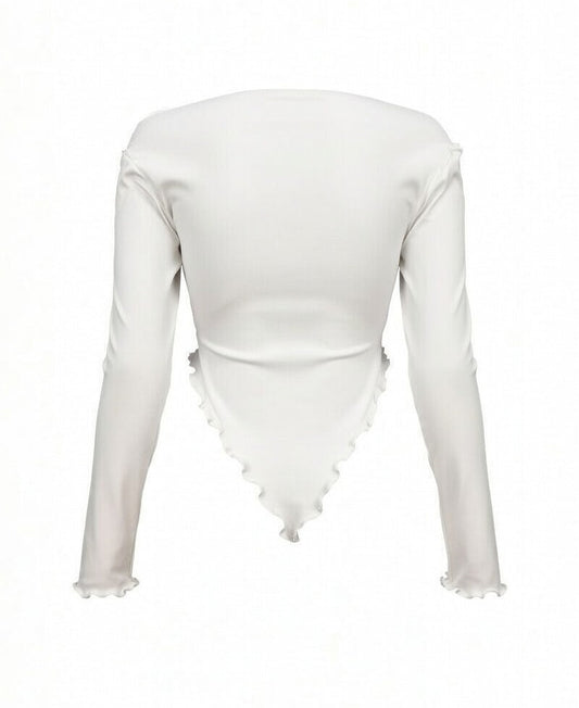 Top asimétrico manga larga