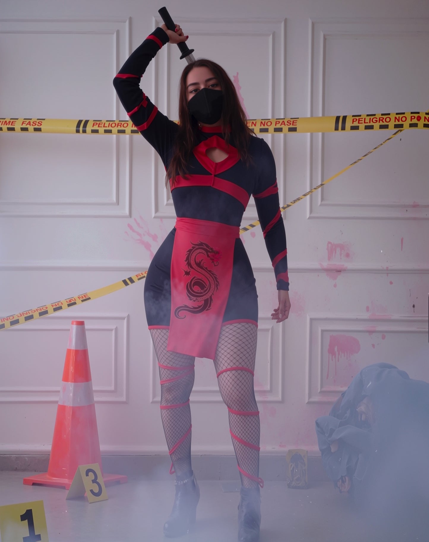 Drisfraz Ninja Enterizo Rojo