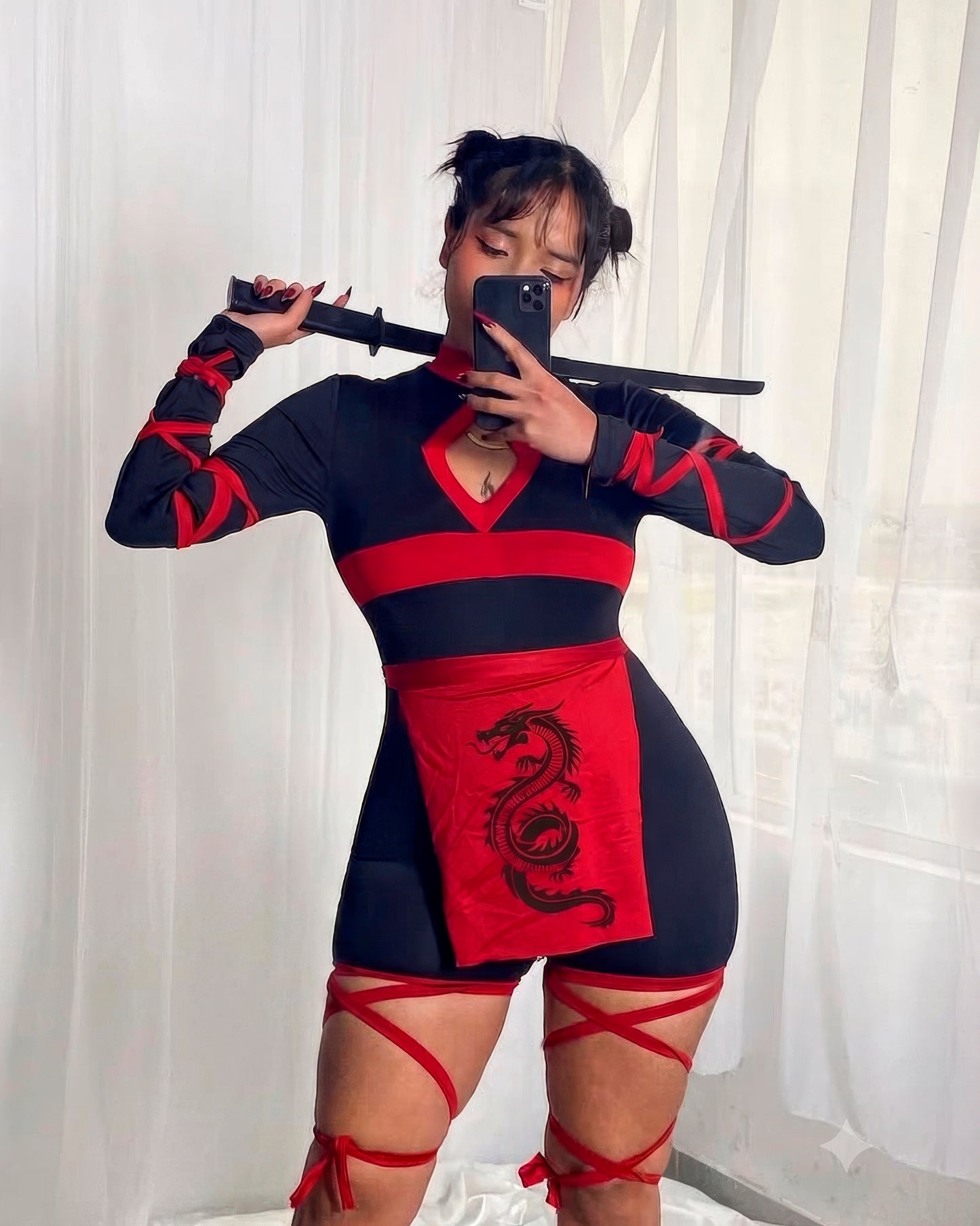 Drisfraz Ninja Enterizo Rojo