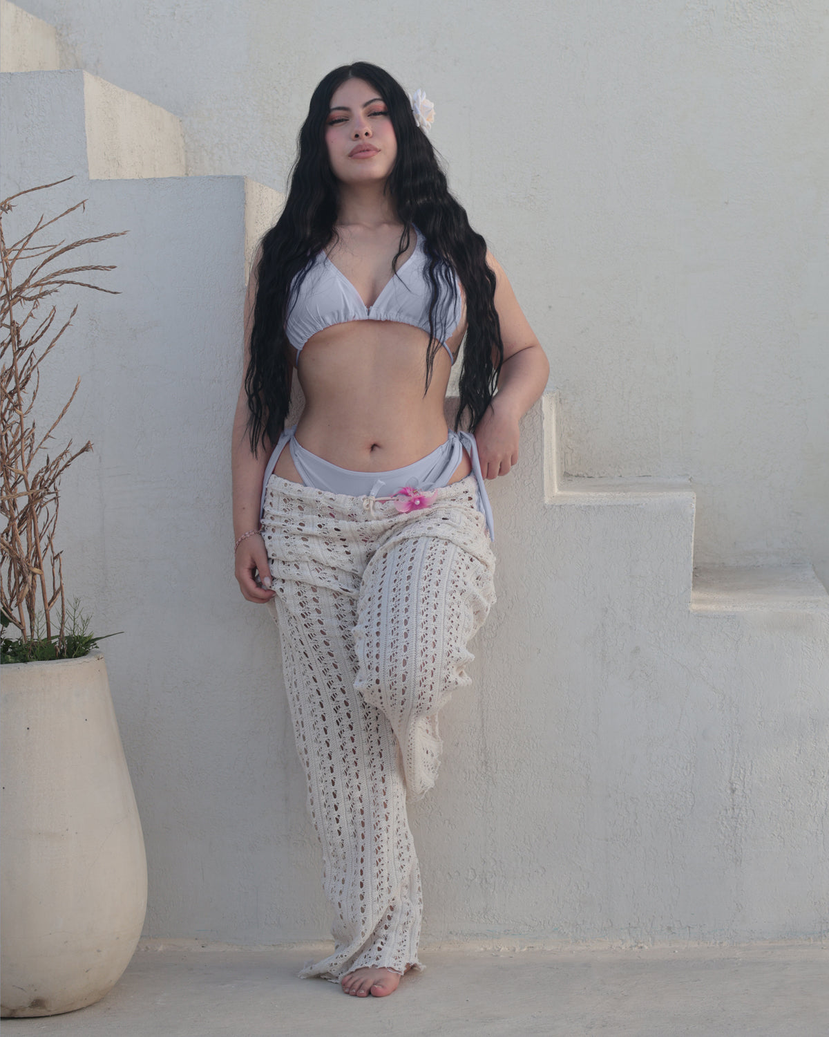 Pant tejido + traje de baño